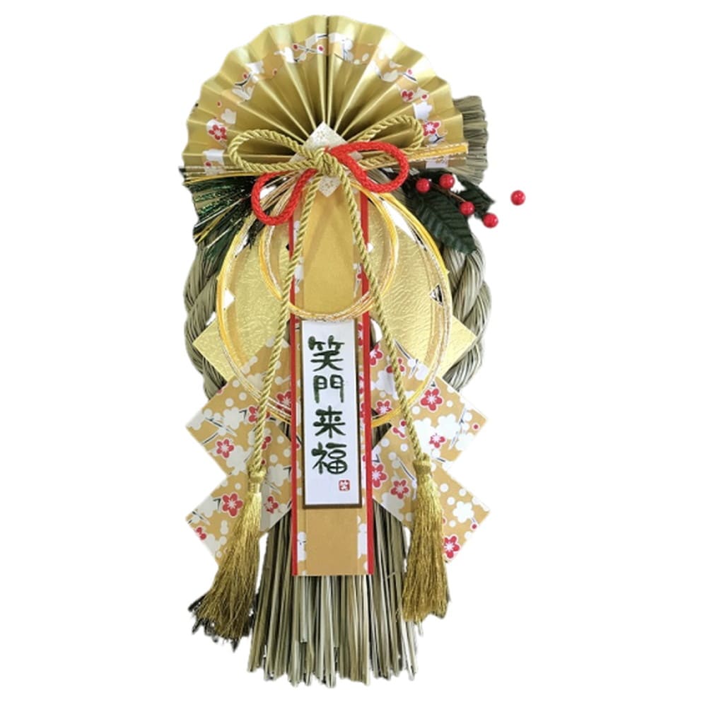 正月飾り 秀〆 リース（金寿福）▼返品不可 1個入り