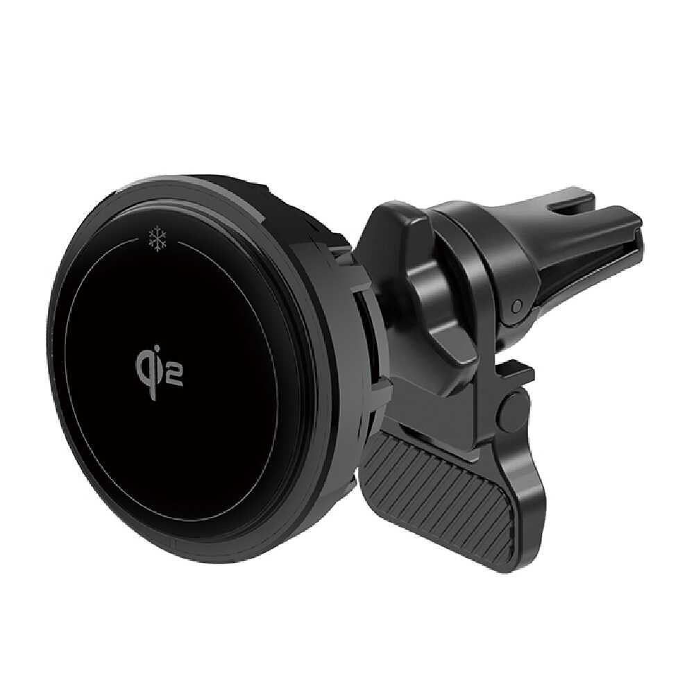 カシムラ 冷却機能付 Qi2マグネットワイヤレス充電器 エアコン取付 KW52