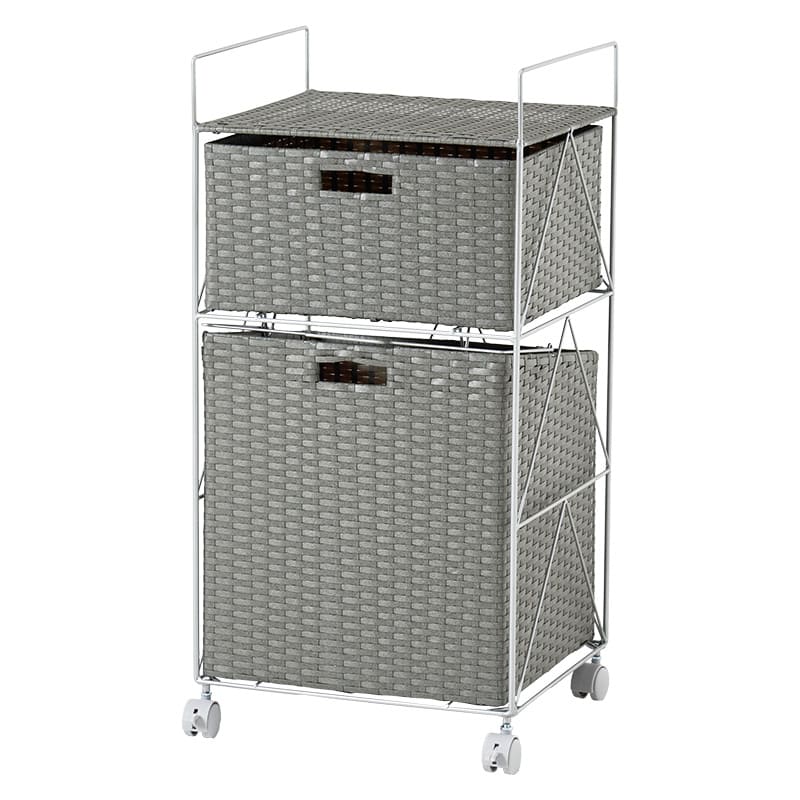 ランドリー 幅40cm RAN-2457GY メーカー直送 ▼返品・キャンセル不可【他商品との同時購入不可】