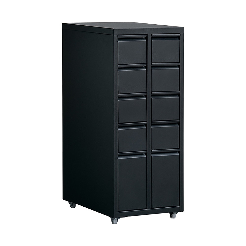 ドロワーキャビネット ムーン DCB-10D ブラック メーカー直送 ▼返品・キャンセル不可【他商品との同時購入不可】