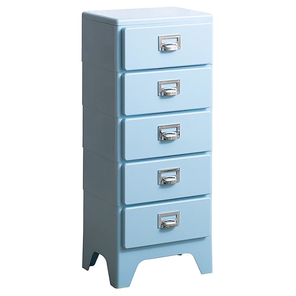 多段チェスト クラン CBN-H005 ライトブルー メーカー直送 ▼返品・キャンセル不可[他商品との同時購入不可]