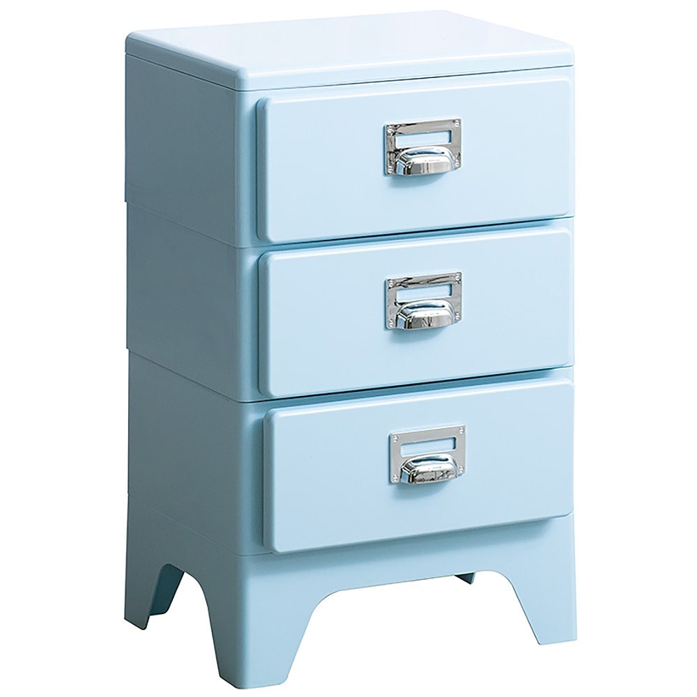 多段チェスト クラン CBN-H003 ライトブルー メーカー直送 ▼返品・キャンセル不可[他商品との同時購入不可]