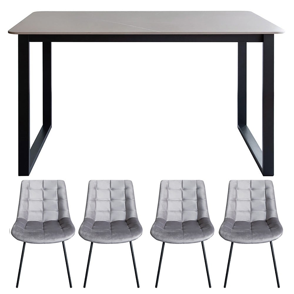 テーブル・チェア4脚セット DNT-1001/DCH-1000 メーカー直送 ▼返品・キャンセル不可[他商品との同時購入不可]