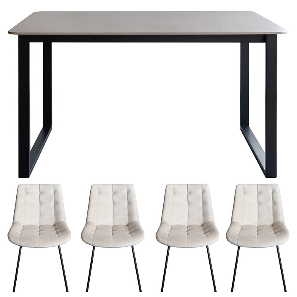 テーブル・チェア4脚セット DNT-1001/DCH-1000 メーカー直送 ▼返品・キャンセル不可[他商品との同時購入不可]