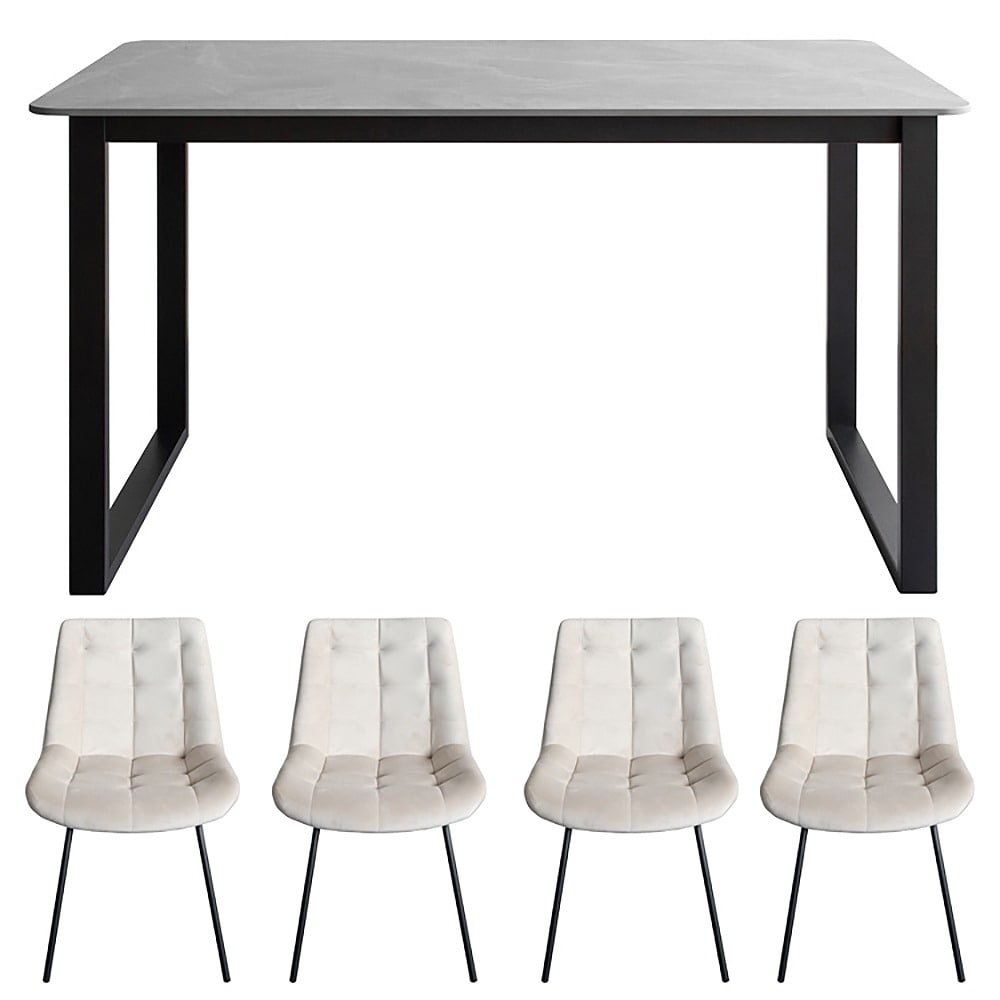 テーブル・チェア4脚セット DNT-1001/DCH-1000 メーカー直送 ▼返品・キャンセル不可[他商品との同時購入不可]