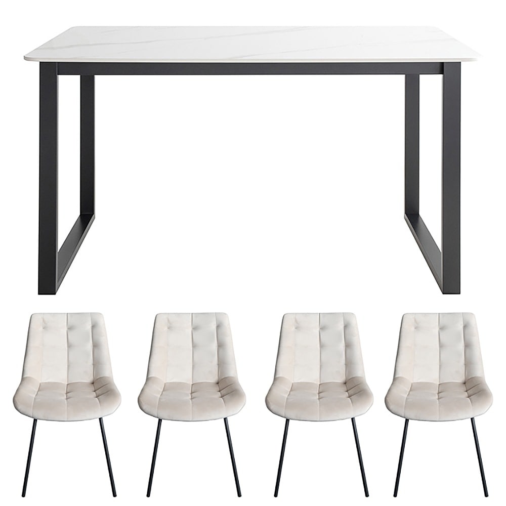 テーブル・チェア4脚セット DNT-1001/DCH-1000 メーカー直送 ▼返品・キャンセル不可[他商品との同時購入不可]