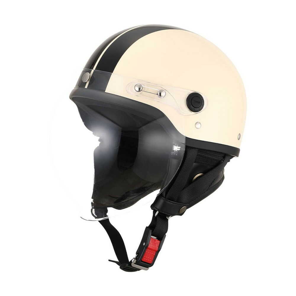 石野商会 ハーフヘルメット シールド付き LiBERTER アイボリーブラック ISN21101IVBK