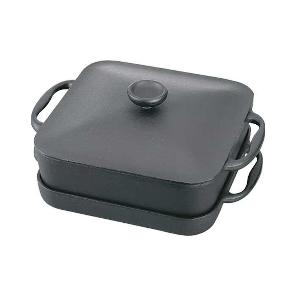 南部鉄器 スクエアパン浅型鍋・深型鍋セット(焼付) 21700 メーカー直送 ▼返品・キャンセル不可【他商品との同時購入不可】