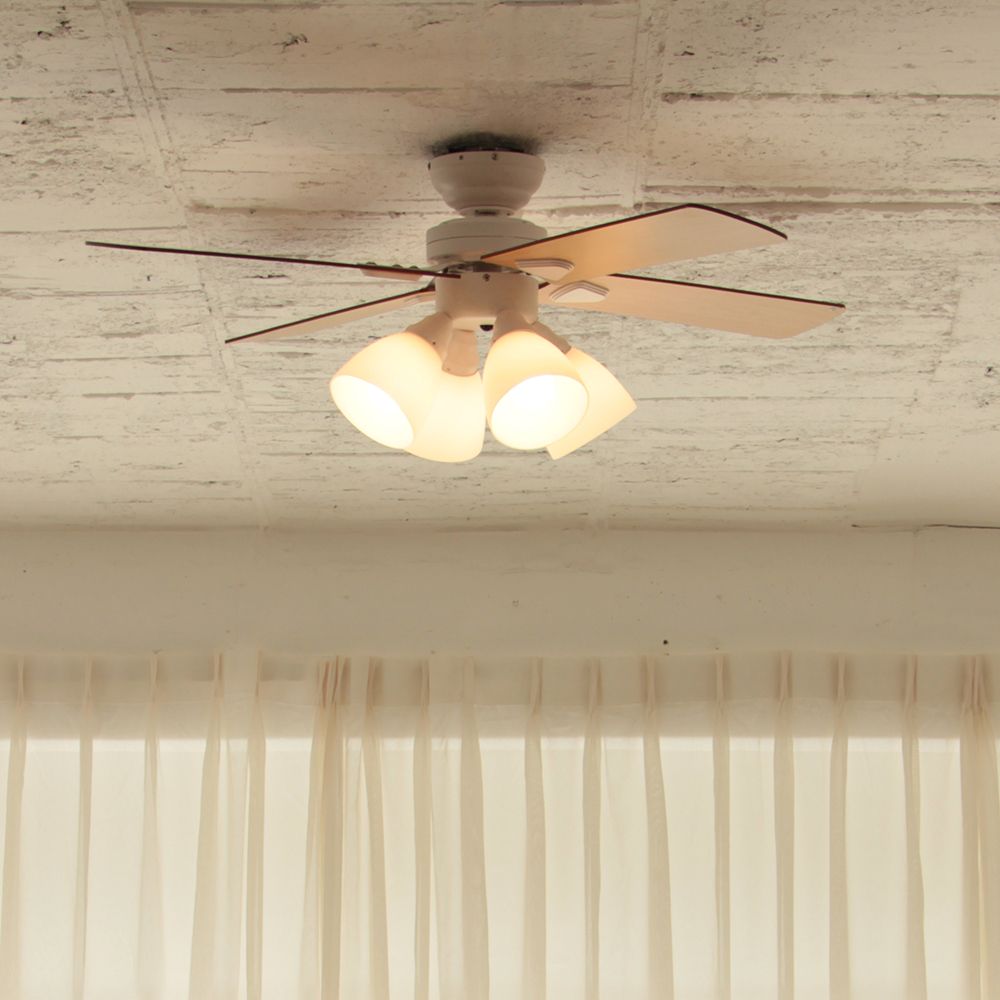 シーリングファン 4灯 ホワイト BIG-101-BK メーカー直送▼返品・キャンセル不可【他商品との同時購入不可】