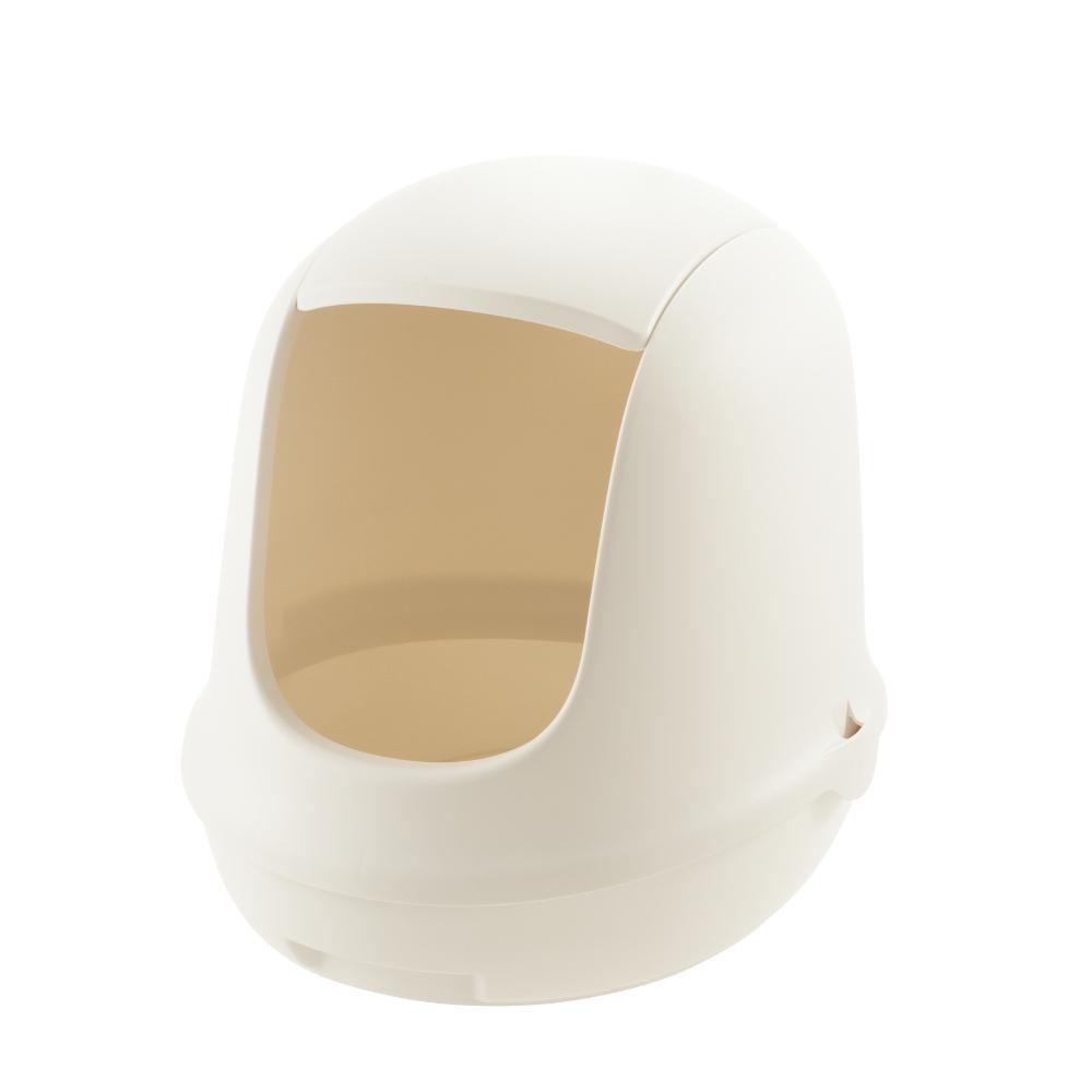 ラプレ ネコトイレ フード付 ホワイト メーカー直送▼返品・キャンセル不可【他商品との同時購入不可】