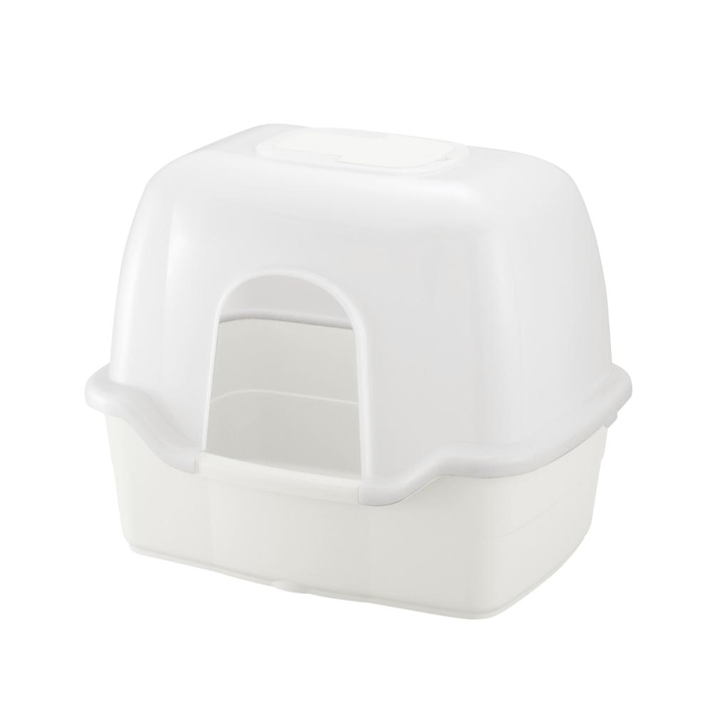 ラプレ ネコトイレ 深型 60フード付 ホワイト メーカー直送▼返品・キャンセル不可[他商品との同時購入不可]