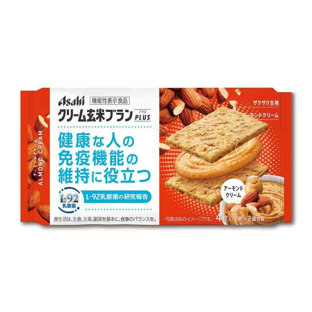 ◆[機能性表示食品]アサヒ食品 クリーム 玄米 ブラン プラス アーモンドクリーム 4枚