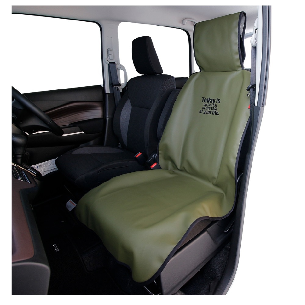 錦産業 シートカバー 抗菌レザー  オリーブ KO5423