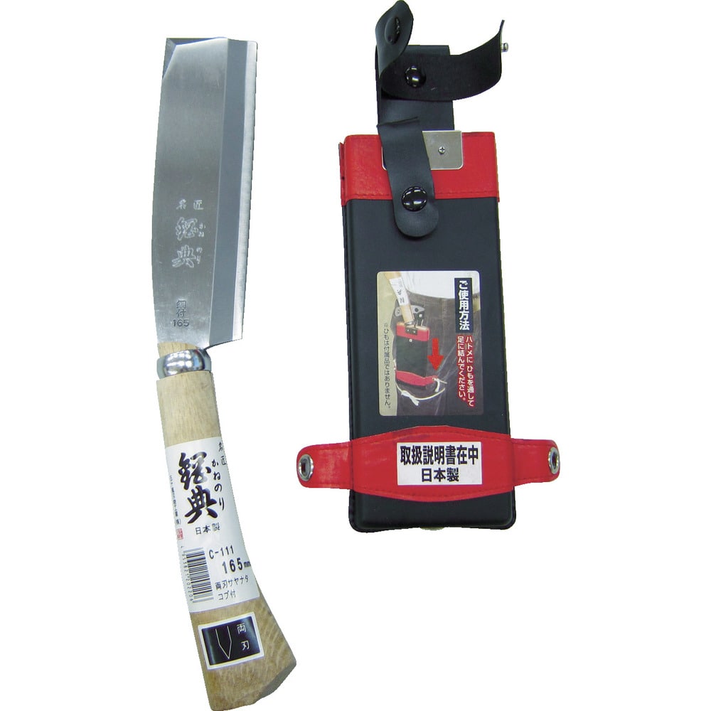 C141 鋼典 両刃サヤナタ コブ付柄 木鞘完全包装 メーカー直送 ▼返品・キャンセル不可【他商品との同時購入不可】
