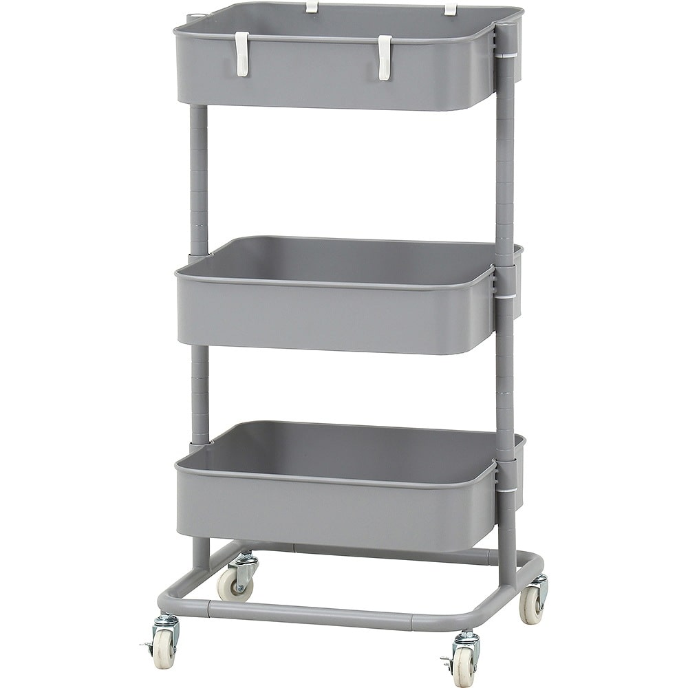 高さが調整できるワゴン マルシェ グレー 45067 メーカー直送 ▼返品・キャンセル不可【他商品との同時購入不可】