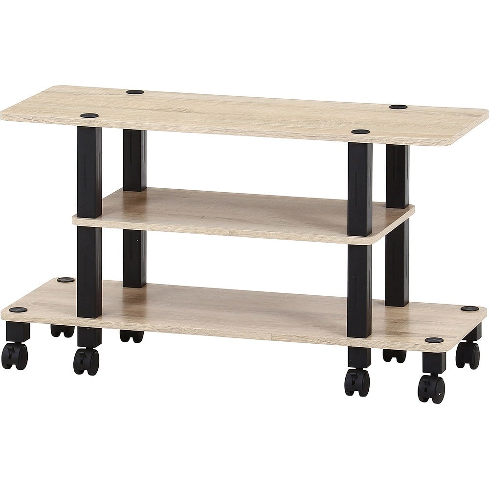 フィット TV台 キャスター付 オーク 52271 メーカー直送 ▼返品・キャンセル不可[他商品との同時購入不可]