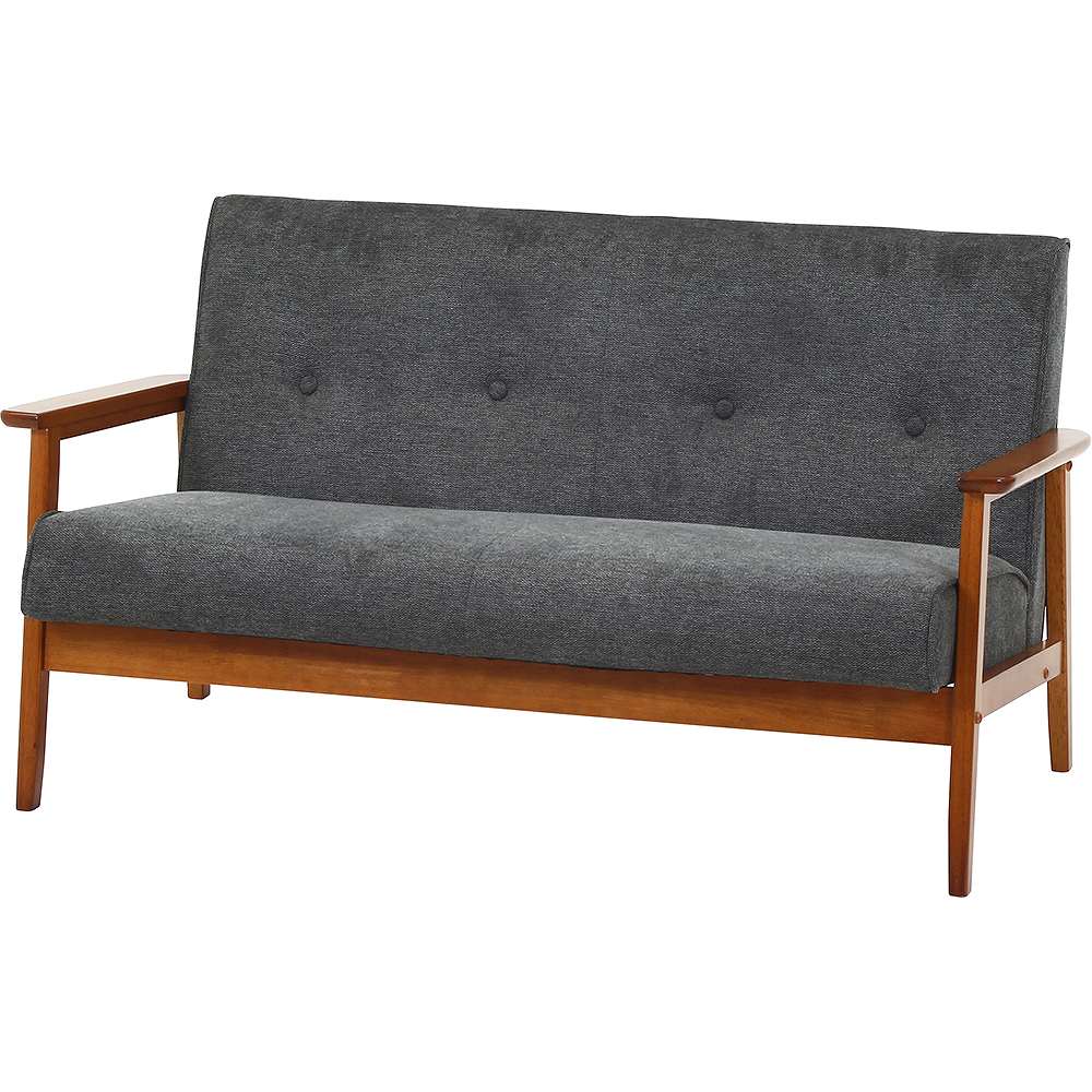 厚手ファブリックソファ ミート 2P GY 73763 メーカー直送 ▼返品・キャンセル不可【他商品との同時購入不可】