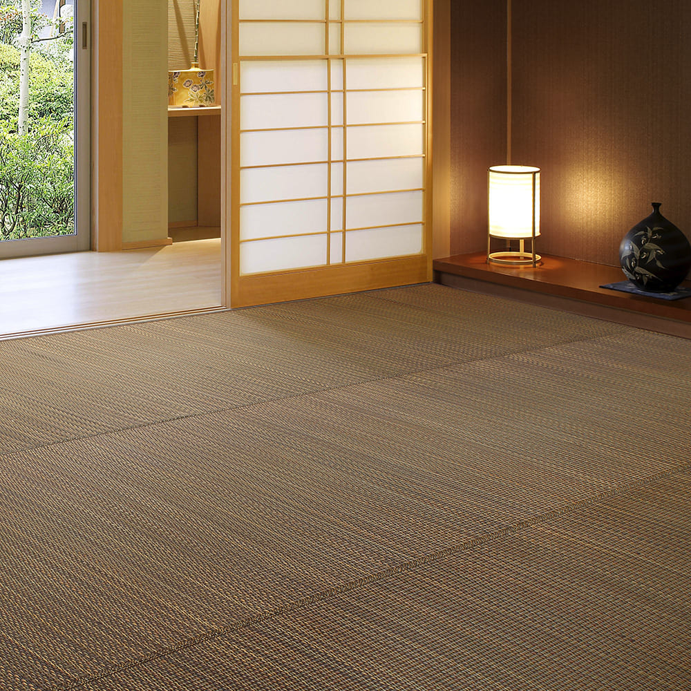 裏付き い草カーペット 南風 江戸間6畳 ブラウン メーカー直送 ▼返品・キャンセル不可【他商品との同時購入不可】