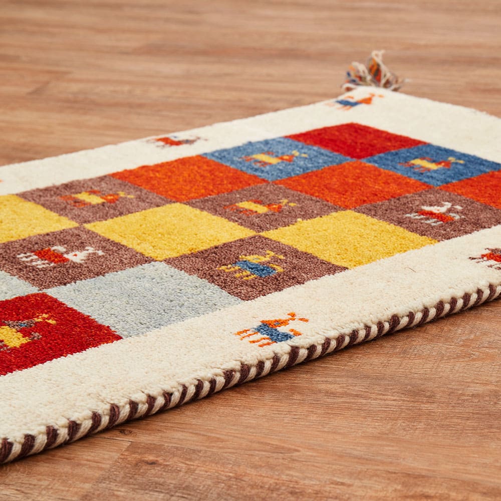 ギャッベ ラグ GABBEH D3 ミックス 70×120cm メーカー直送 ▼返品・キャンセル不可【他商品との同時購入不可】