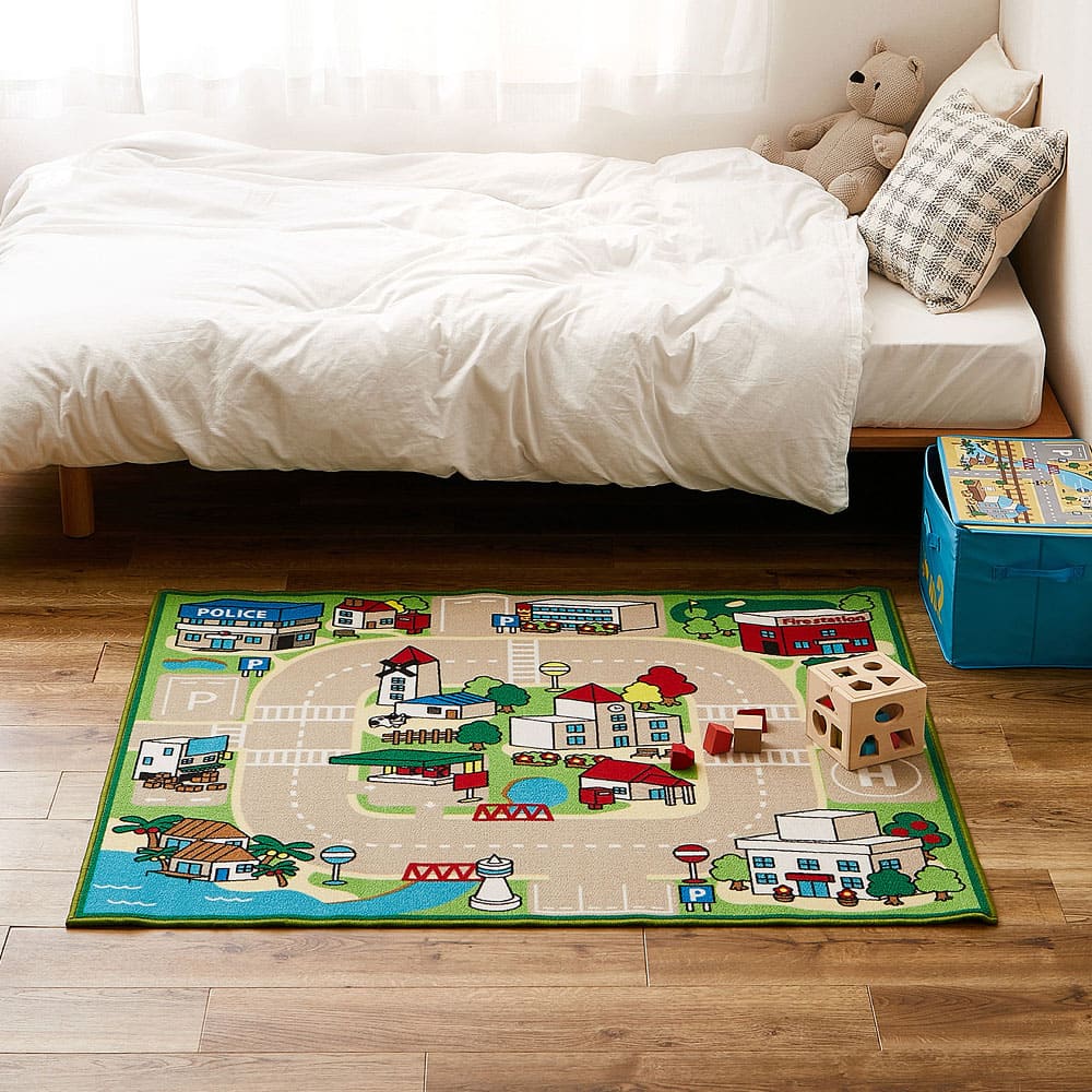 キッズラグ ロードマップ2 【S】 約110×133cm メーカー直送 ▼返品・キャンセル不可【他商品との同時購入不可】