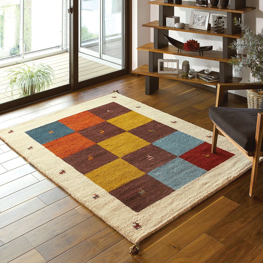ギャッベ ラグ GABBEH D3 ミックス 140×200cm メーカー直送 ▼返品・キャンセル不可【他商品との同時購入不可】