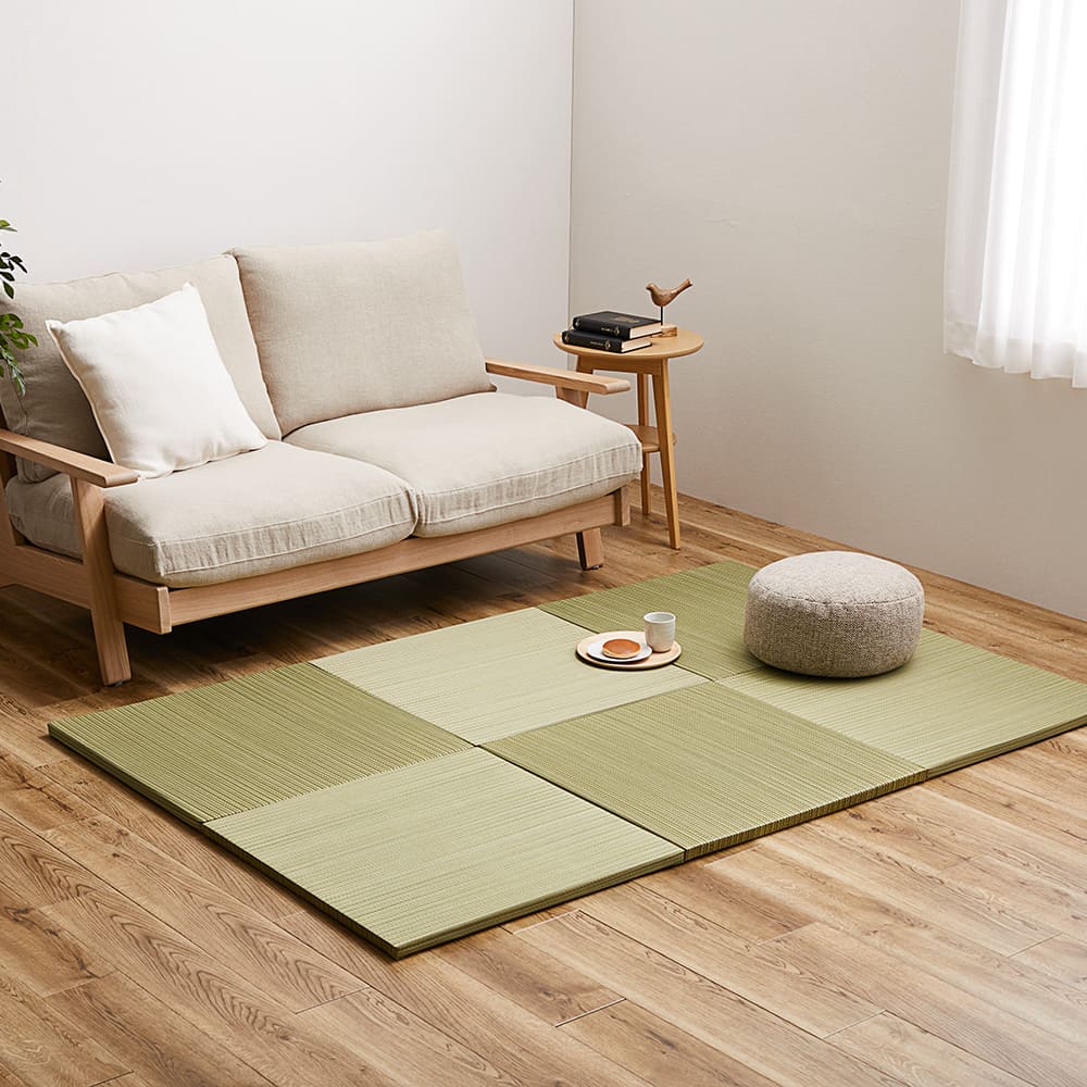 カラーの選べる軽量置き畳 紗彩 グリーン 同色6枚組 メーカー直送 ▼返品・キャンセル不可[他商品との同時購入不可]