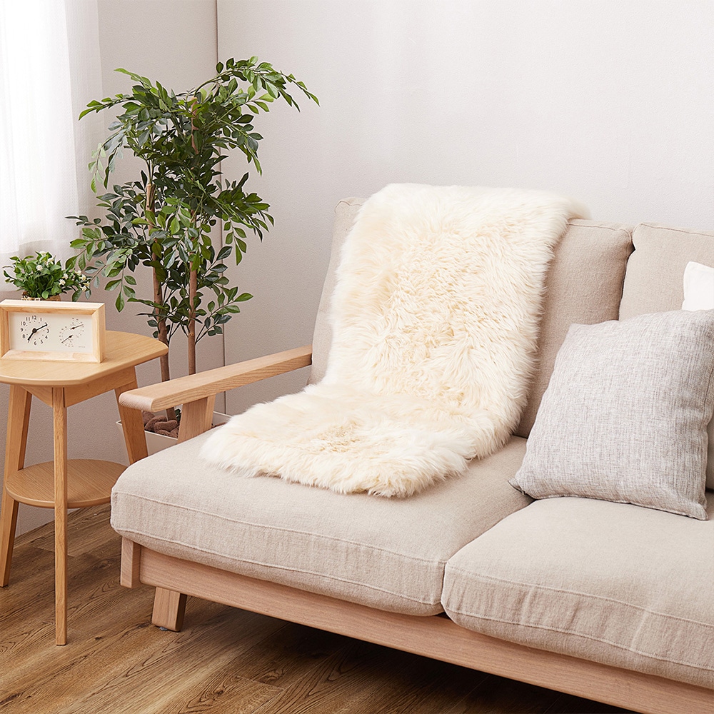 ムートンロングクッション M-511-F ベージュ メーカー直送 ▼返品・キャンセル不可[他商品との同時購入不可]