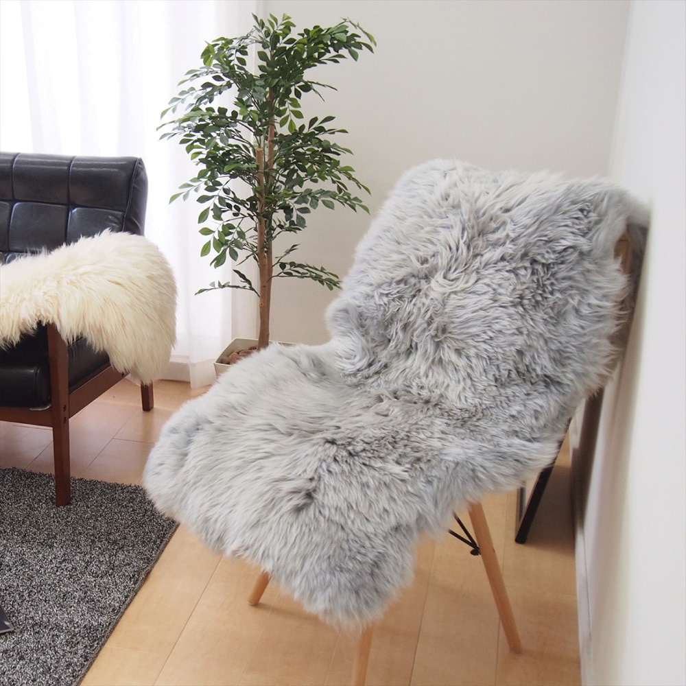 可愛い ムートンフリース  60x130cm M-511  グレー メーカー直送▼返品・キャンセル不可[他商品の同時購入不可]