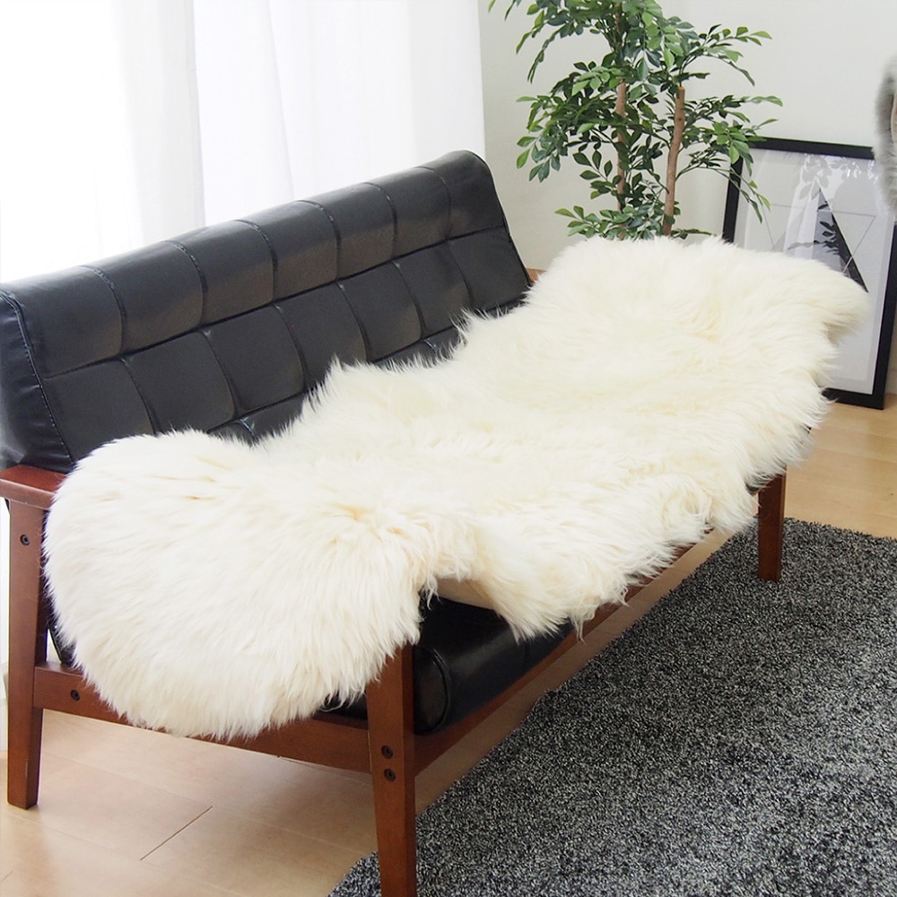 可愛い ムートンフリース  60x180cm M-511  ホワイト メーカー直送▼返品・キャンセル不可[他商品の同時購入不可]