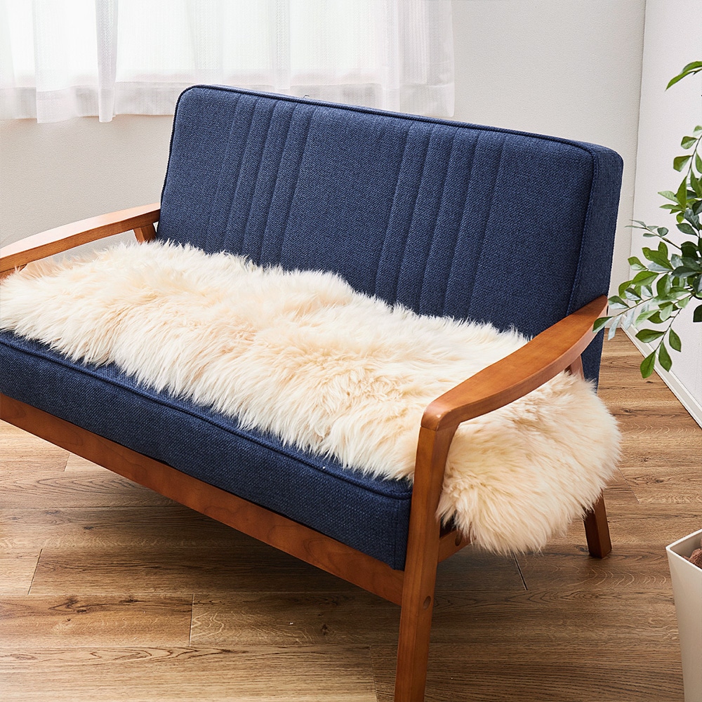 可愛い ムートンフリース  60x180cm M-511  ベージュ メーカー直送▼返品・キャンセル不可[他商品の同時購入不可]