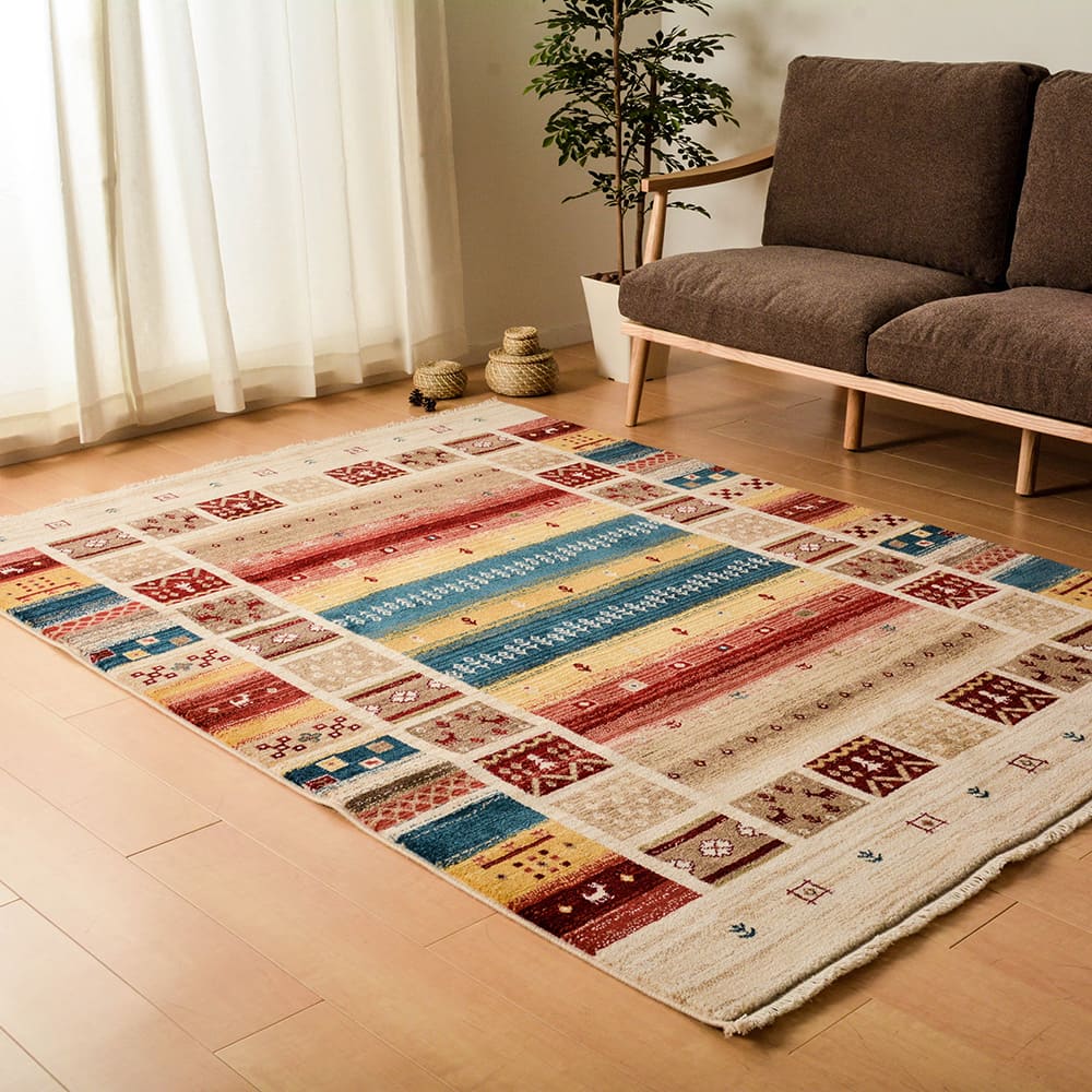 折り畳めるウィルトンラグ RAKKAS ヴィフ 140×200cm メーカー直送 ▼返品・キャンセル不可【他商品との同時購入不可