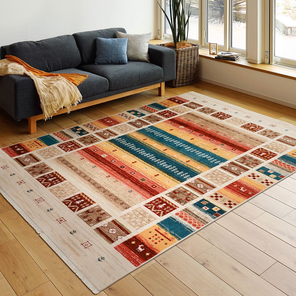 トルコ製 折り畳めるウィルトンラグ ヴィフ 160×225cm メーカー直送 ▼返品・キャンセル不可【他商品との同時購入不可】