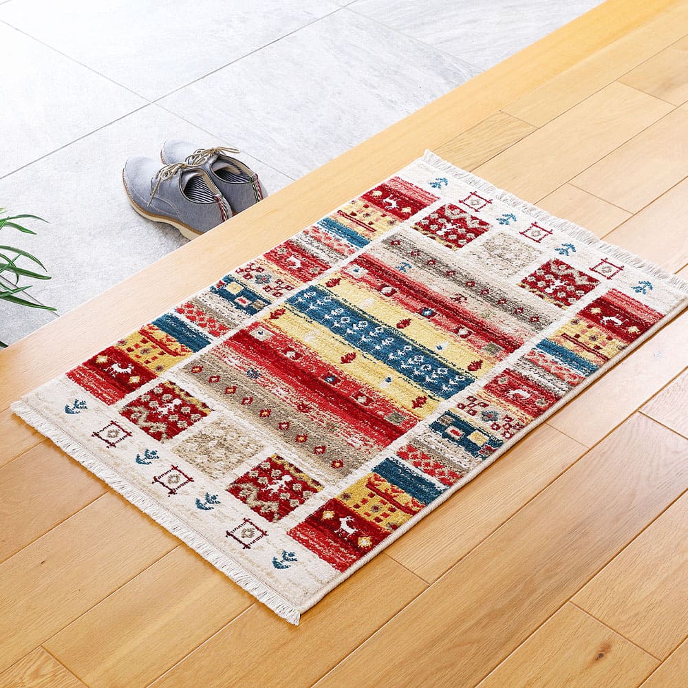 トルコ製 ウィルトン織の玄関マット RAKKAS 70×125cm メーカー直送 ▼返品・キャンセル不可【他商品との同時購入不可