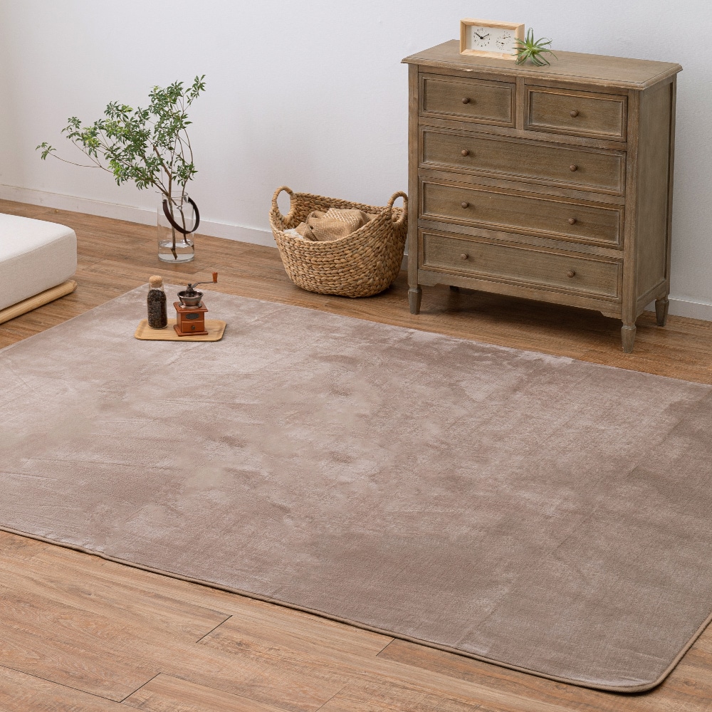 メレンゲタッチの洗えるコンパクトラグ  ベージュ185x240  メーカー直送?返品・キャンセル不可[他商品との同時購入不可]