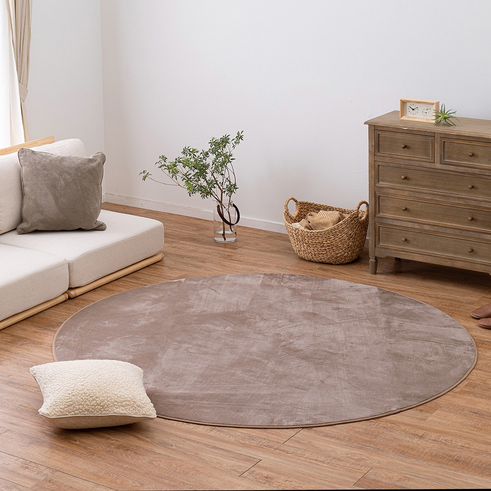 メレンゲタッチの洗えるコンパクトラグ  ベージュ185R  メーカー直送?返品・キャンセル不可[他商品との同時購入不可]