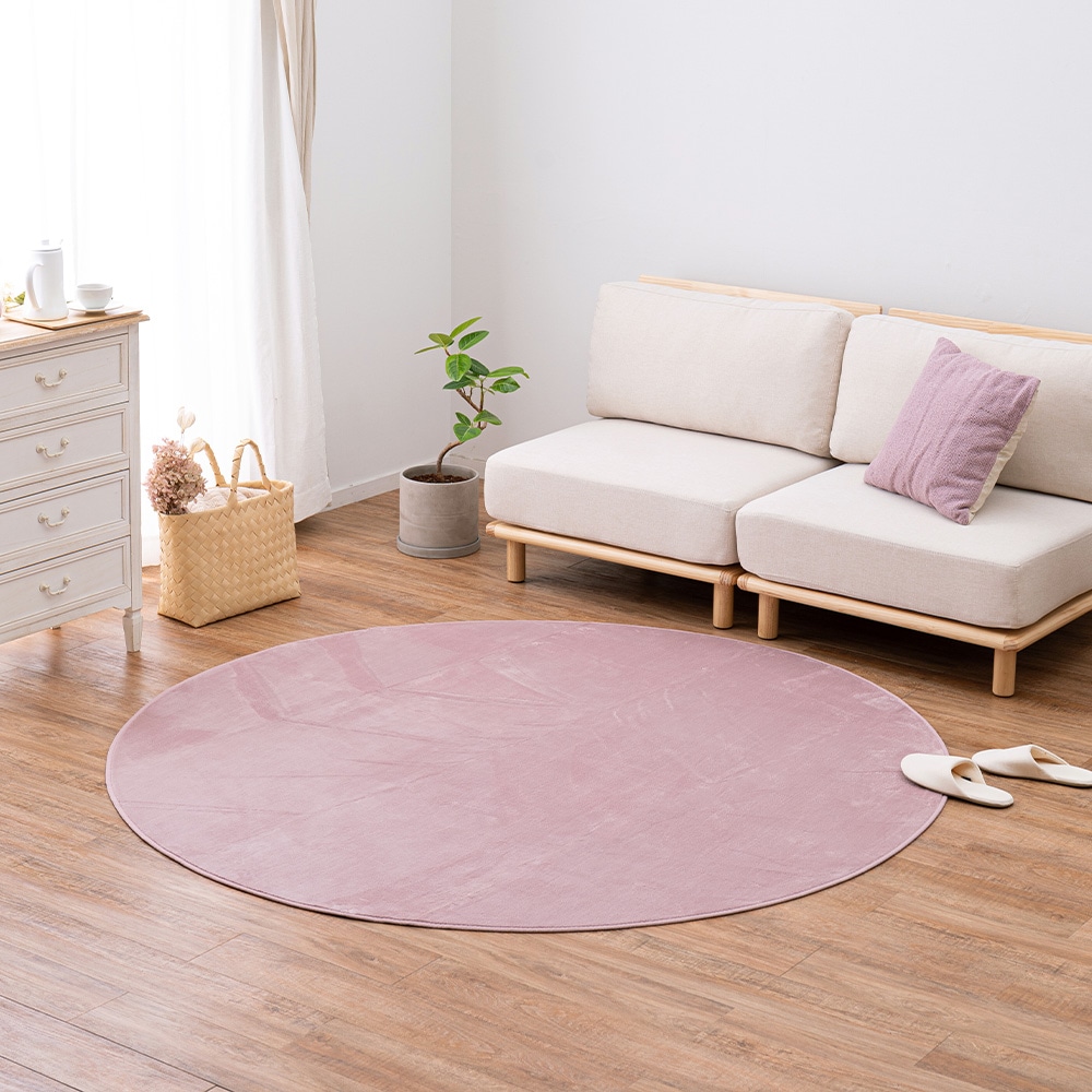 メレンゲタッチの洗えるコンパクトラグ  ピンク185R  メーカー直送?返品・キャンセル不可[他商品との同時購入不可]