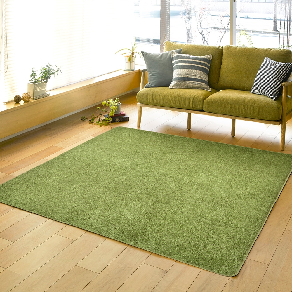 リアル芝生風のやわらかマット シーヴァ  185×185  メーカー直送▼返品・キャンセル不可[他商品との同時購入不可]