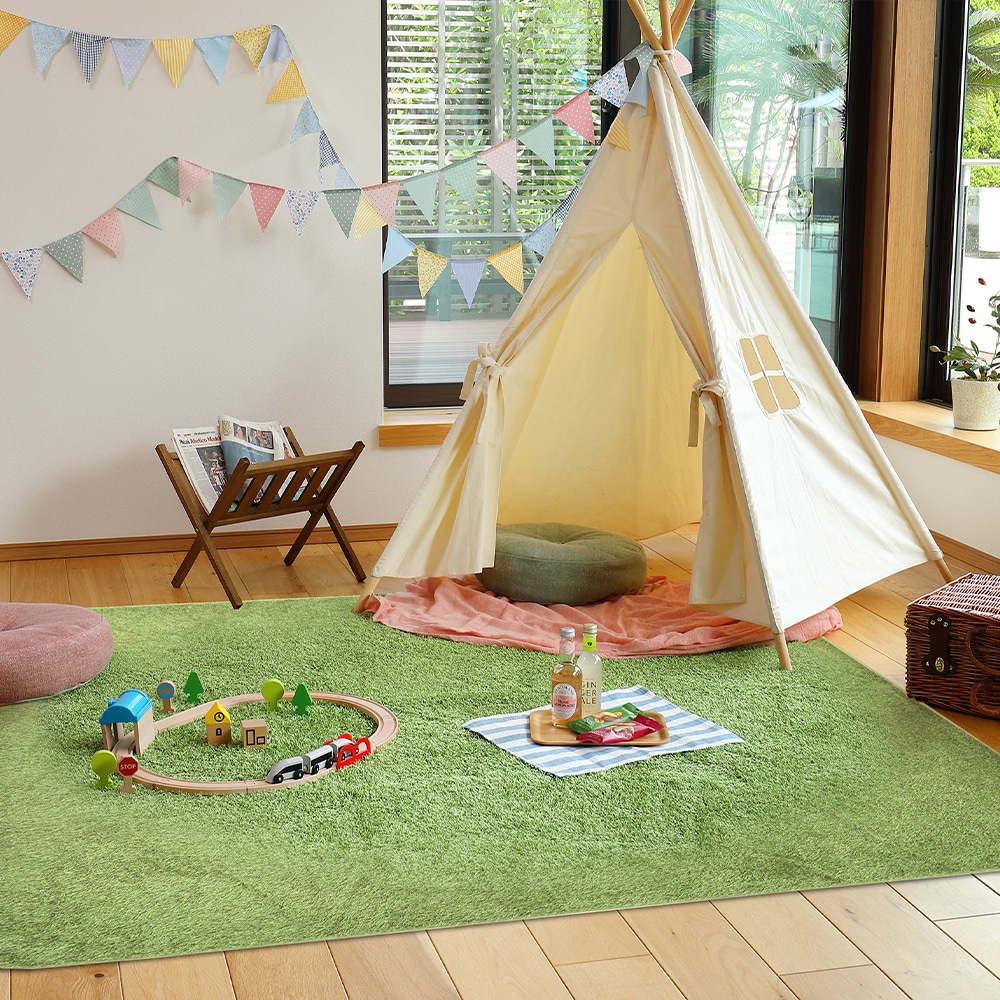 リアル芝生風のやわらかマット シーヴァ  185×240  メーカー直送▼返品・キャンセル不可[他商品との同時購入不可]