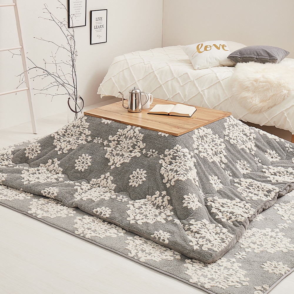 フランネルジャガードのこたつ薄掛け布団　シュシュ  グレー  メーカー直送?返品・キャンセル不可[他商品との同時購入不可]