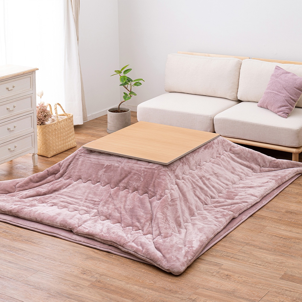メレンゲタッチのこたつ掛けふとん  ピンク190x190  メーカー直送?返品・キャンセル不可[他商品との同時購入不可]