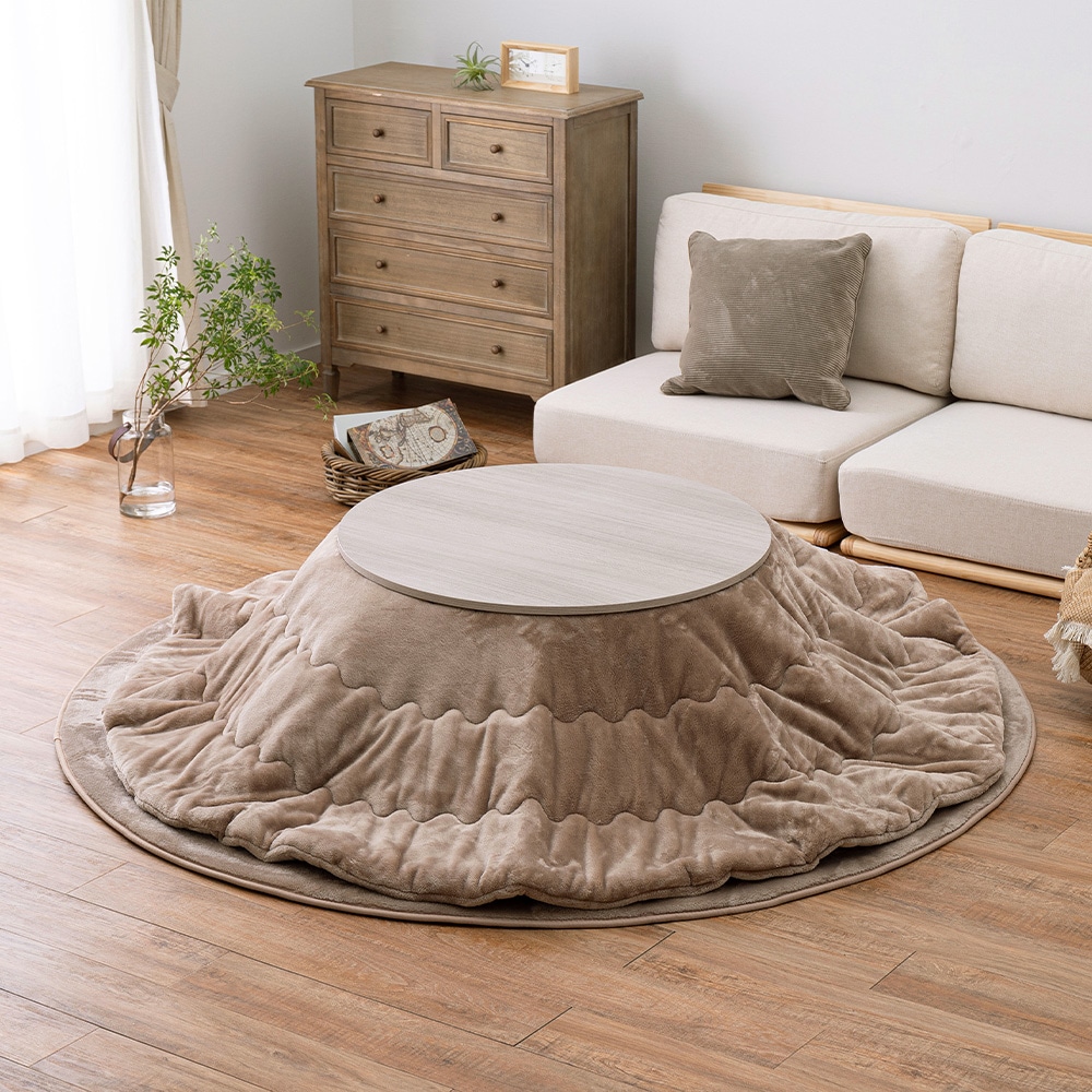 メレンゲタッチのこたつ掛けふとん  ベージュ190R  メーカー直送?返品・キャンセル不可[他商品との同時購入不可]