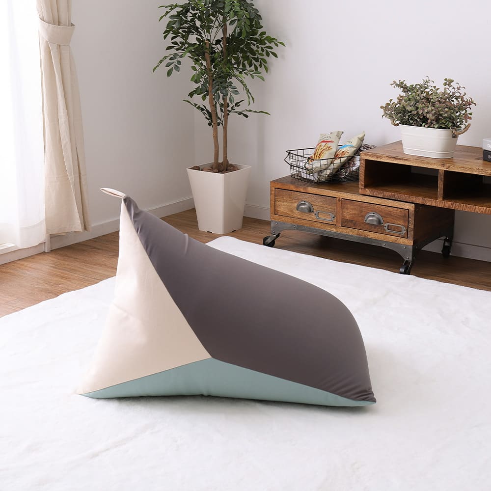 カラーが選べるリラックスビーズクッション グレー／ブルー メーカー直送 ▼返品・キャンセル不可【他商品との同時購入不可】