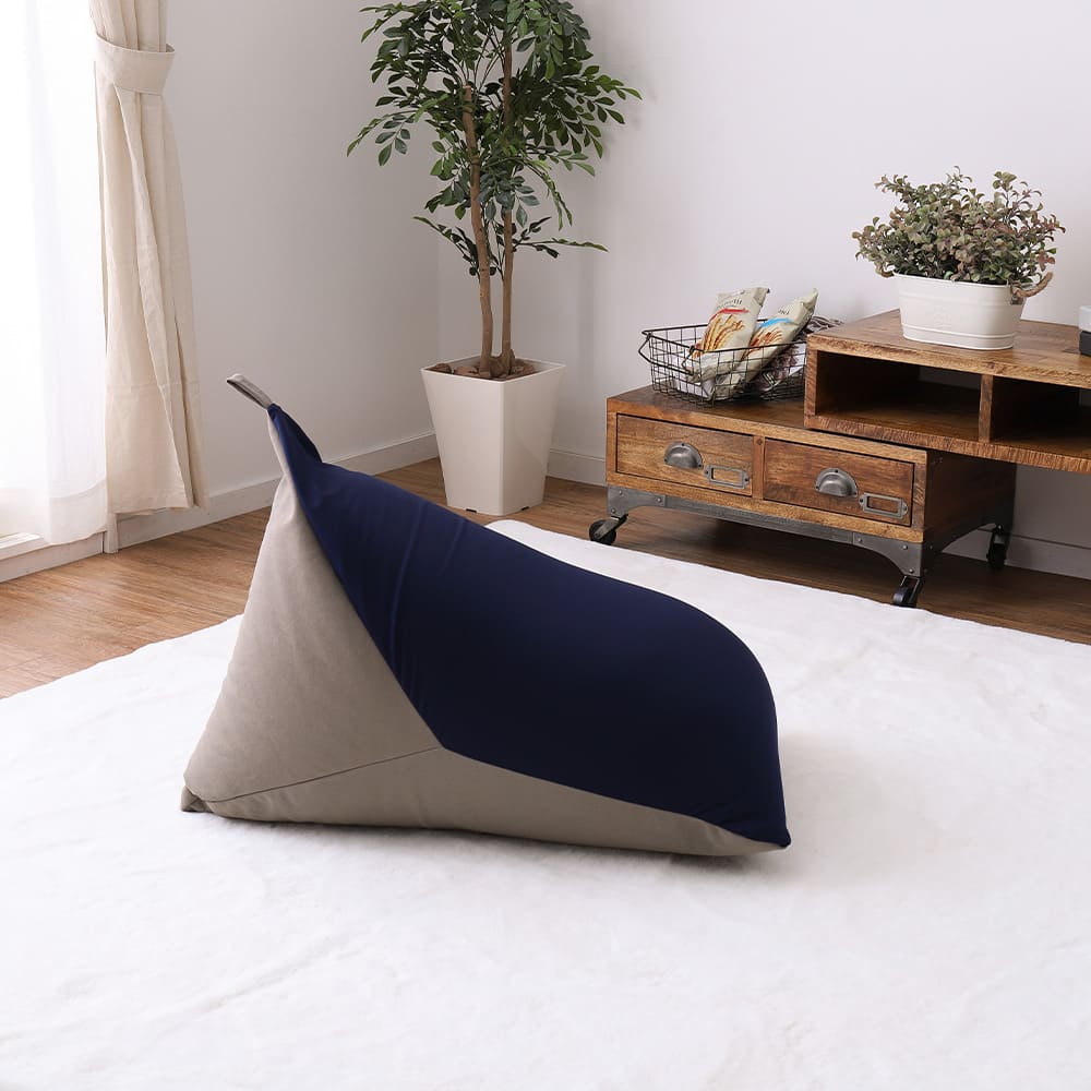 カラーが選べるリラックスビーズクッション ネイビー／グレー メーカー直送 ▼返品・キャンセル不可【他商品との同時購入不可】