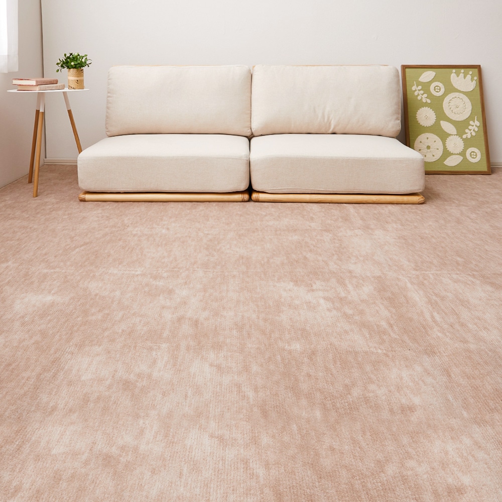 ペットにやさしい平織カーペット ラウム 382×382cm ベージュ メーカー直送▼返品・キャンセル不可[他商品と同時購入不可]