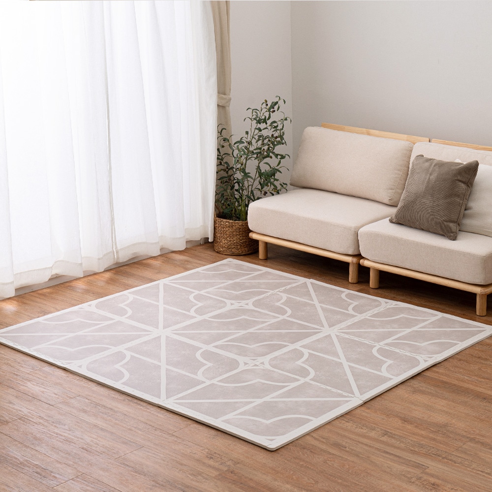 レトロデザインのジョイントマット キュロス 9枚入  グレー  メーカー直送▼返品・キャンセル不可[他商品との同時購入不可]