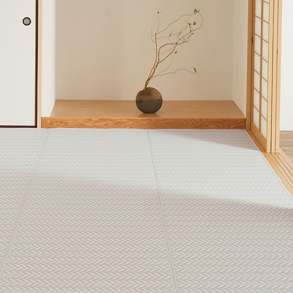 洗えるい草風カーペット パスラッシュ 江戸間3畳 グレー メーカー直送 ▼返品・キャンセル不可【他商品との同時購入不可】