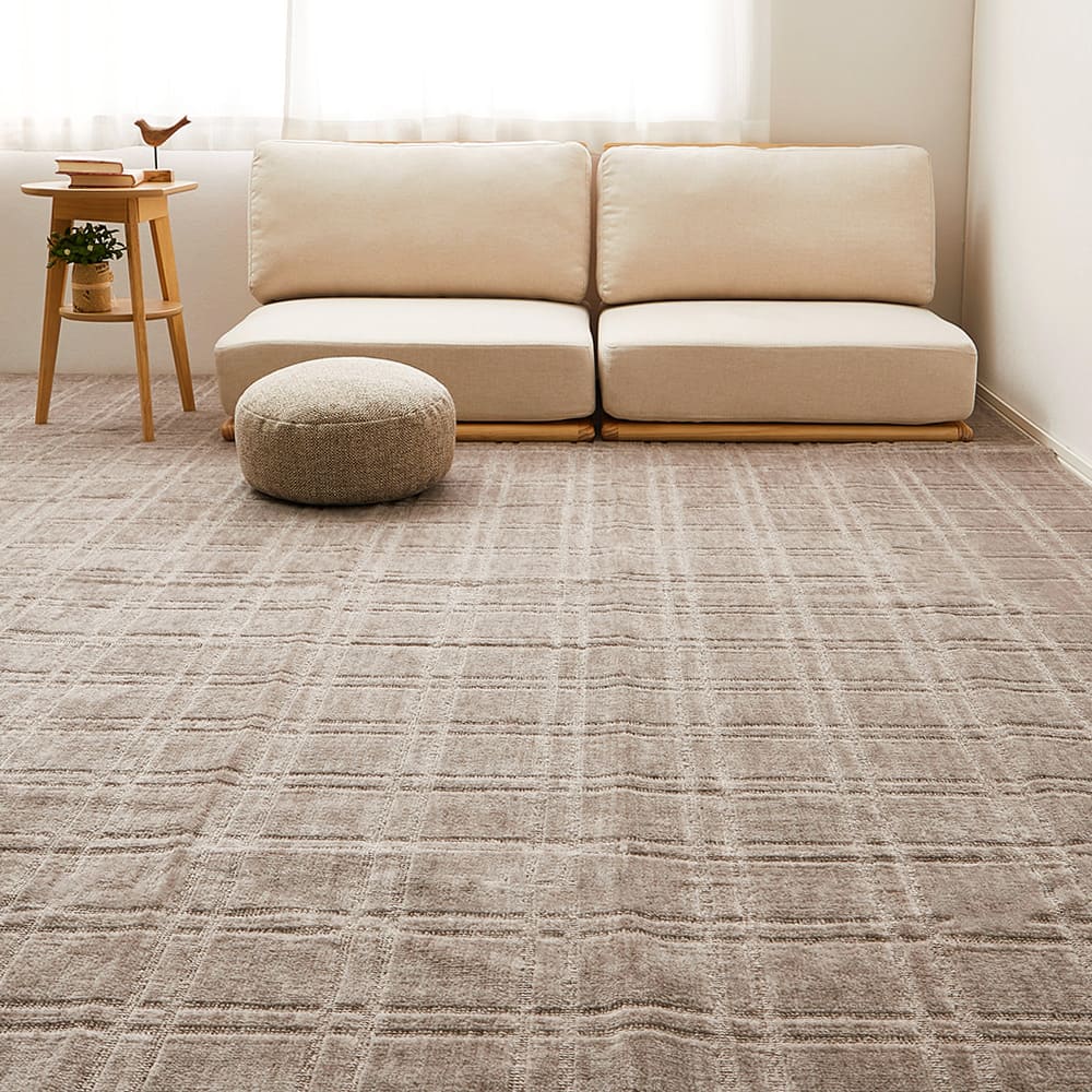 抗菌・防臭加工の平織カーペット シオン 本間3畳 グレー メーカー直送 ▼返品・キャンセル不可【他商品との同時購入不可】