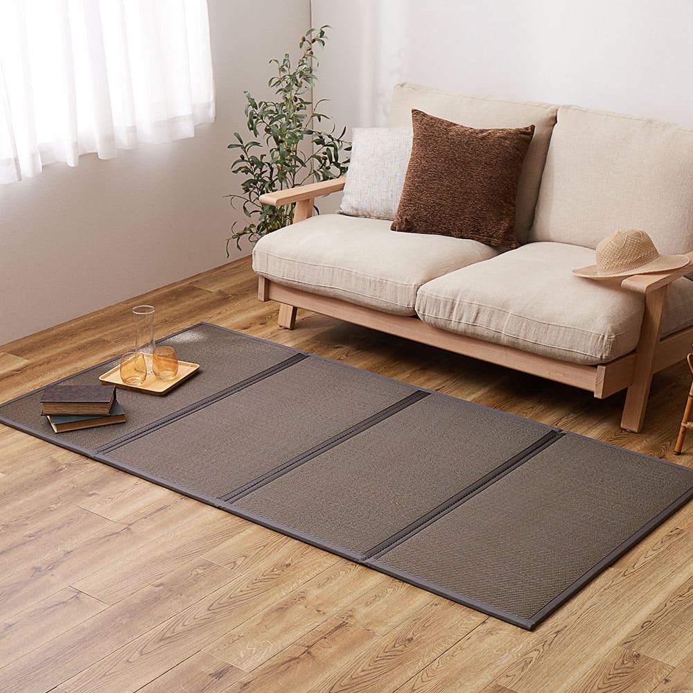 折り畳める 水拭きできる畳マットレス 綾模様 シングル ブラウンメーカー直送 ▼返品・キャンセル不可【他商品との同時購入不可】