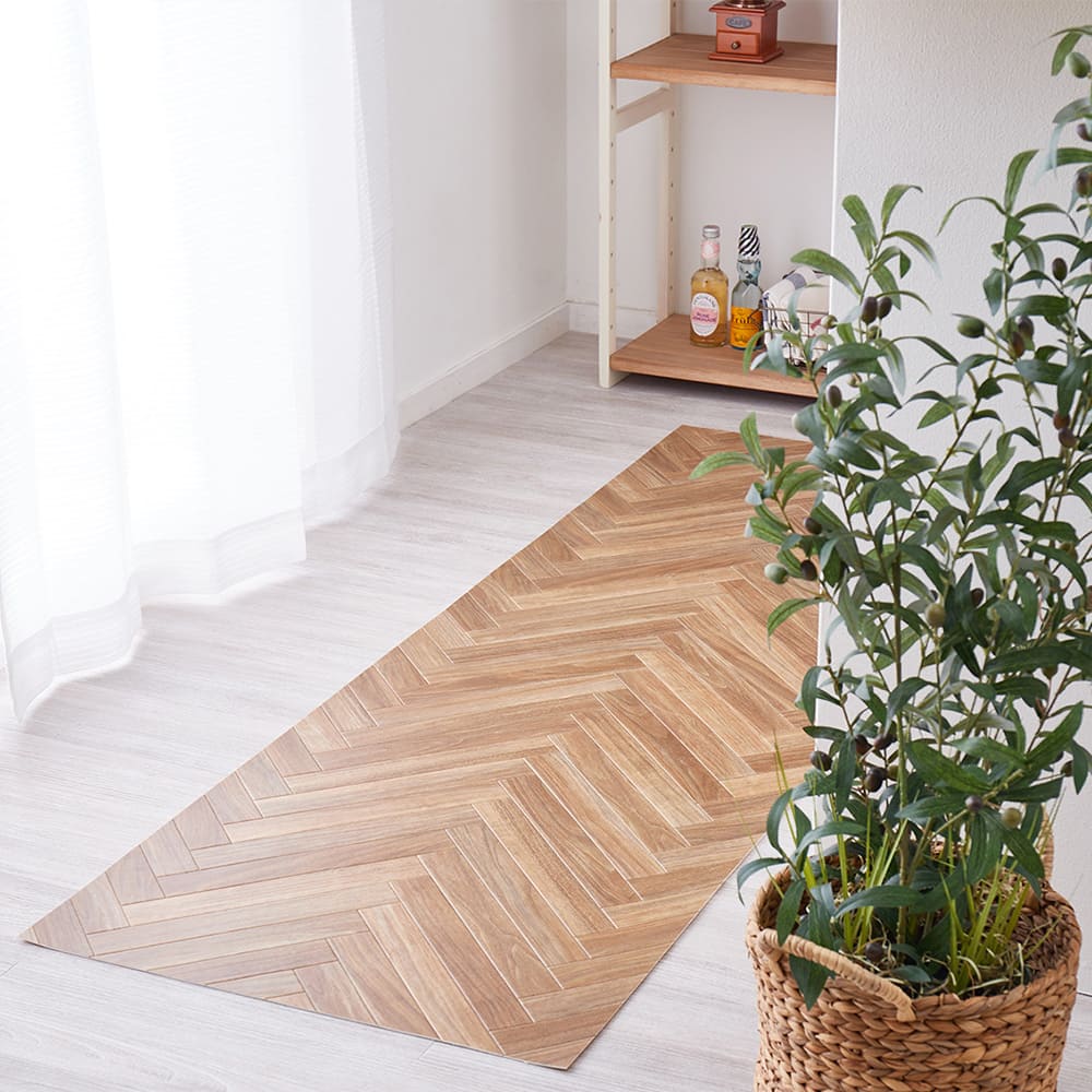 水拭きできるクッションフロア ヘリンボン 60×270 メーカー直送 ▼返品・キャンセル不可【他商品との同時購入】