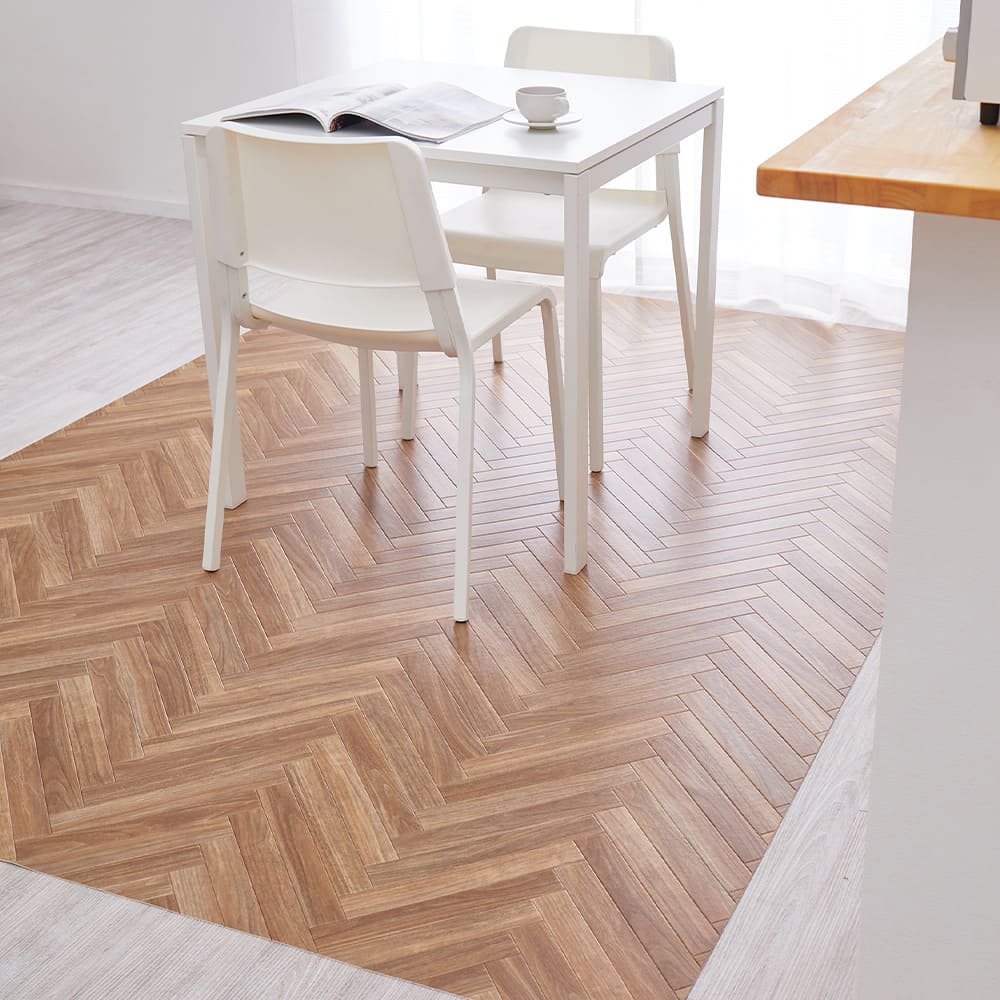 水拭きできるクッションフロア ヘリンボン 182×220 メーカー直送 ▼返品・キャンセル不可【他商品との同時購入】